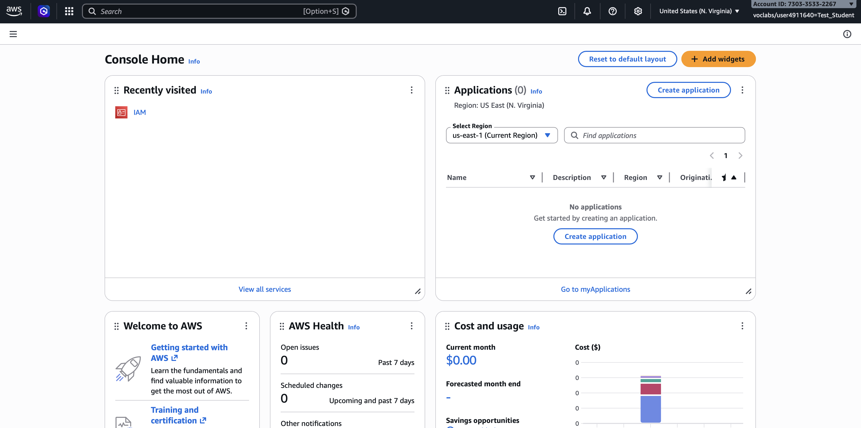 AWS Management Console via AWS Academy