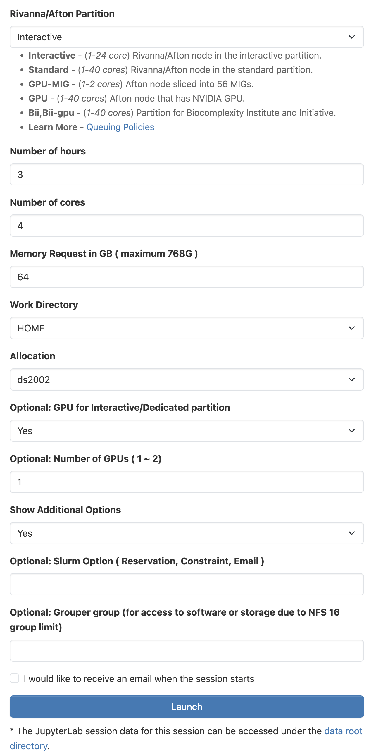 OOD interactive session request